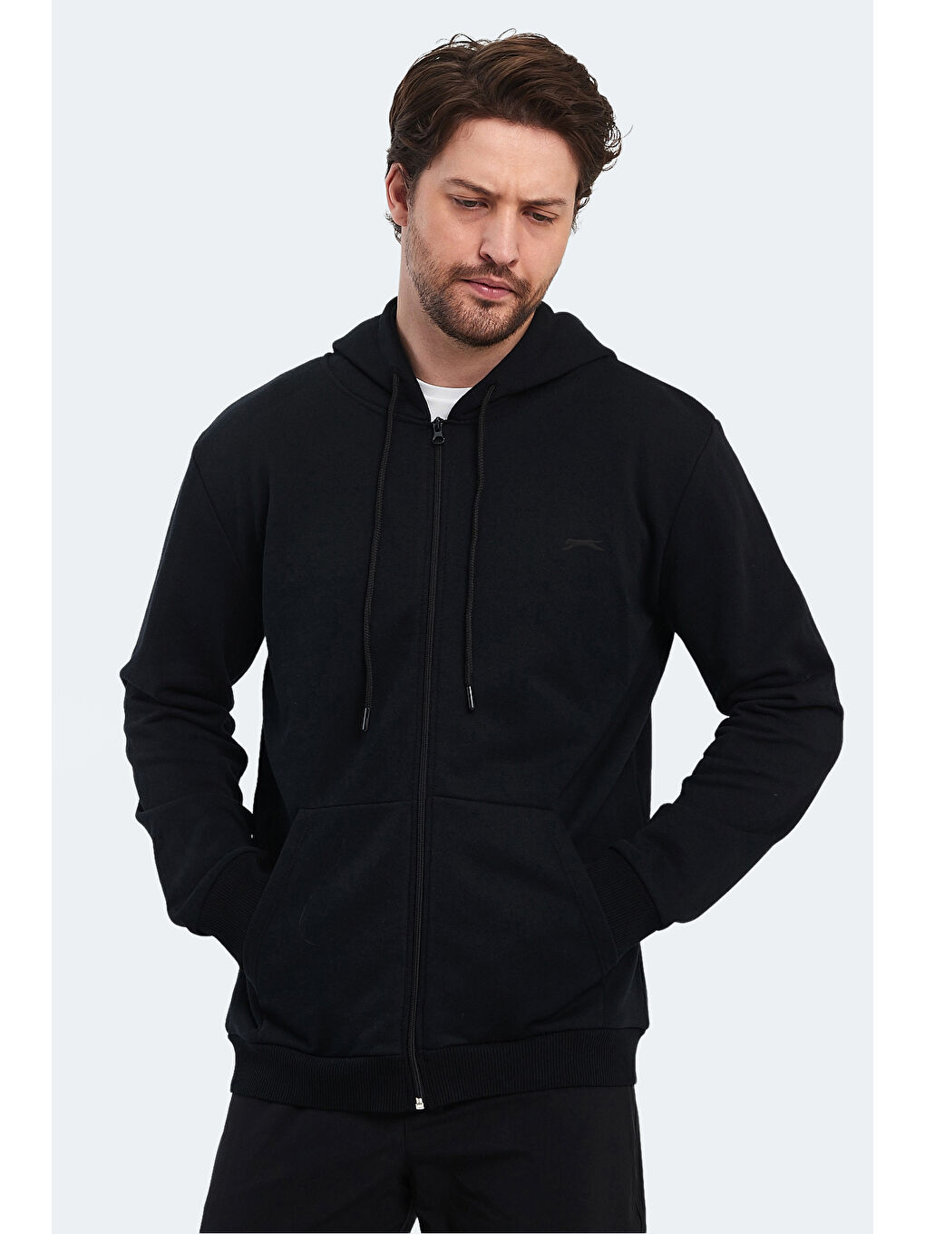 KLARA I  Erkek Fermuarlı Sweatshirt Siyah