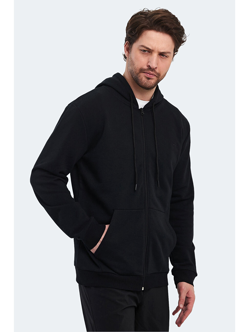 KLARA I  Erkek Fermuarlı Sweatshirt Siyah-2