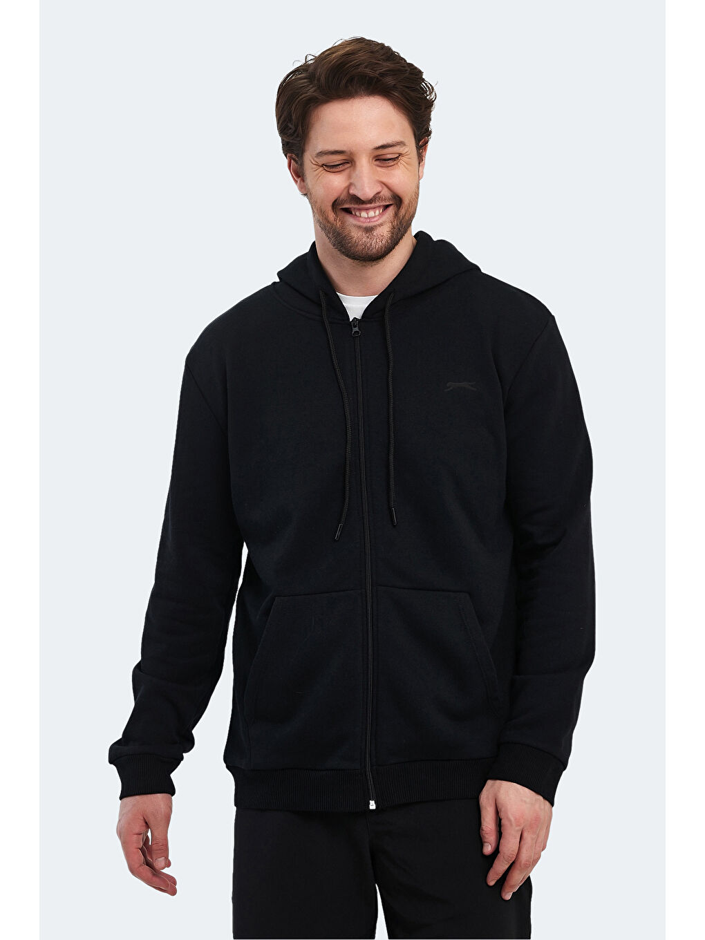 KLARA I  Erkek Fermuarlı Sweatshirt Siyah-4