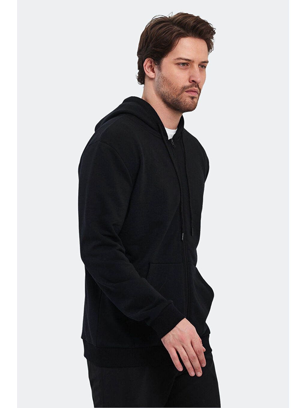 KLARA I  Erkek Fermuarlı Sweatshirt Siyah-5