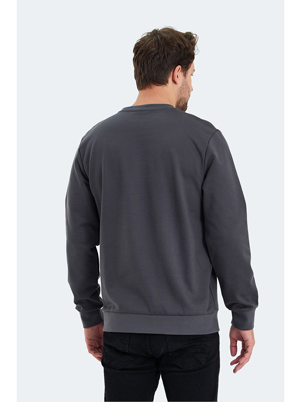 KONNOR IN Erkek Koyu Gri %100 Pamuk Sweatshirt-1