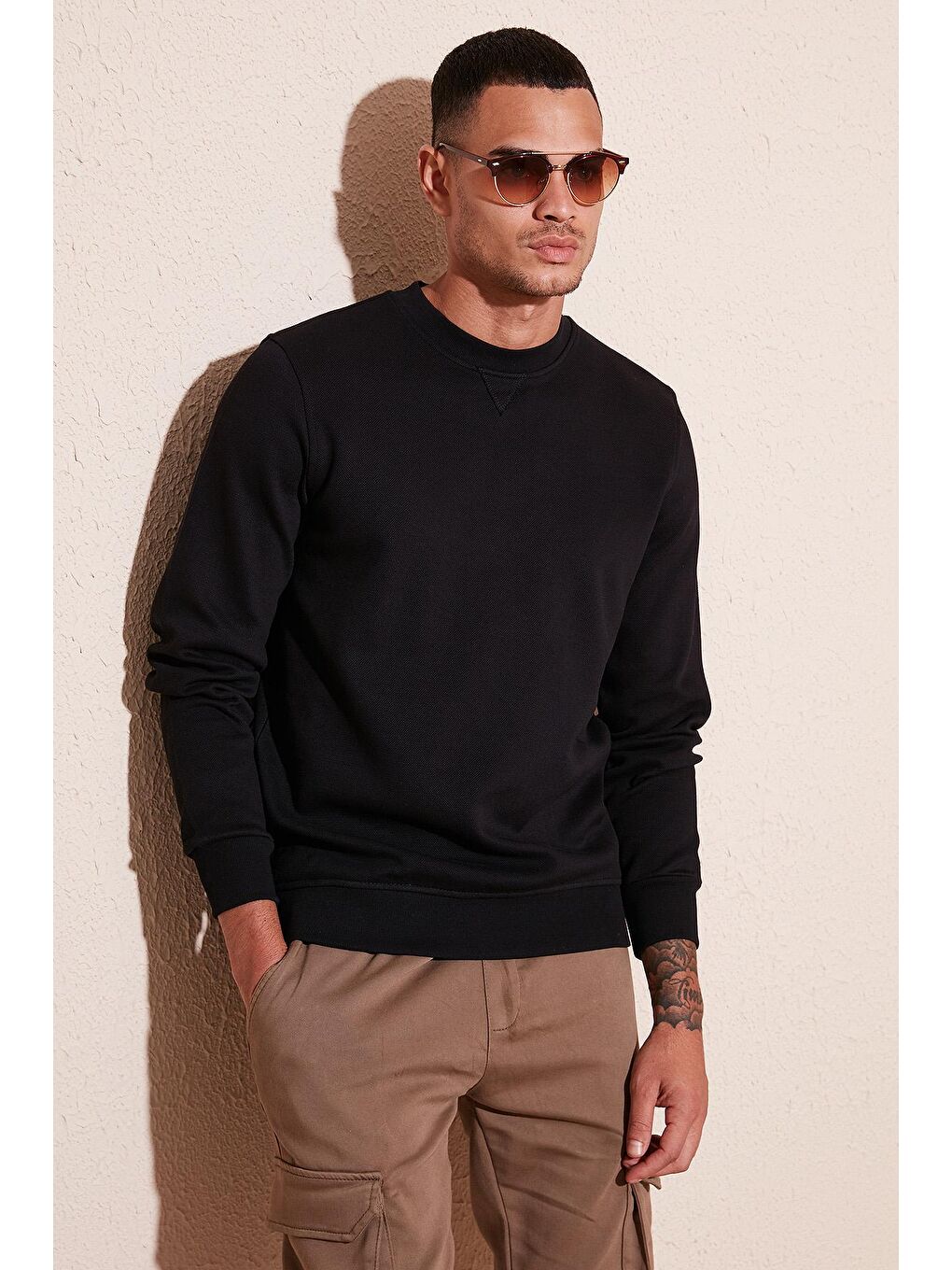 Buratti Siyah Pamuklu Regular Fit Bisiklet Yaka Erkek Sweatshirt 5905453