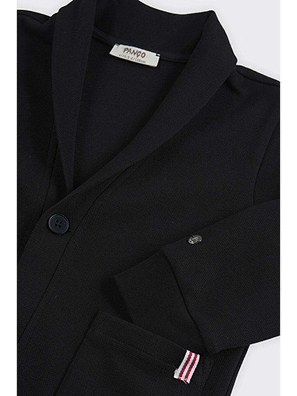 Erkek Çocuk Arma Detaylı Örme Siyah Ceket-4