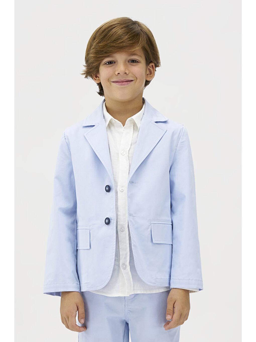 Erkek Çocuk Düğmeli Mavi Ceket-2