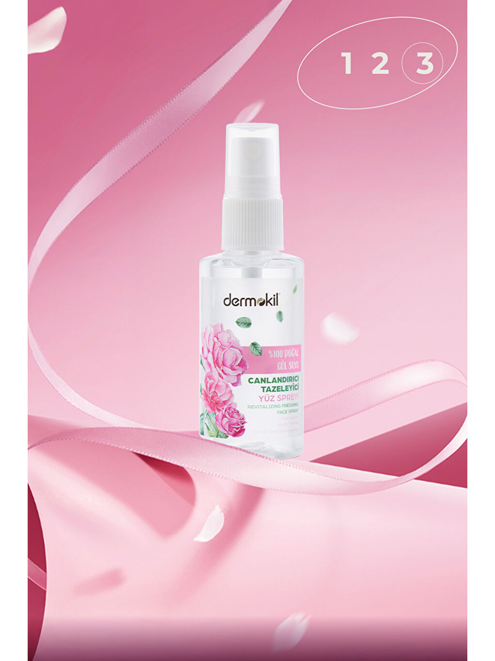 %100 Doğal Gül Suyu Canlandırıcı Tazeleyici Yüz Spreyi-2
