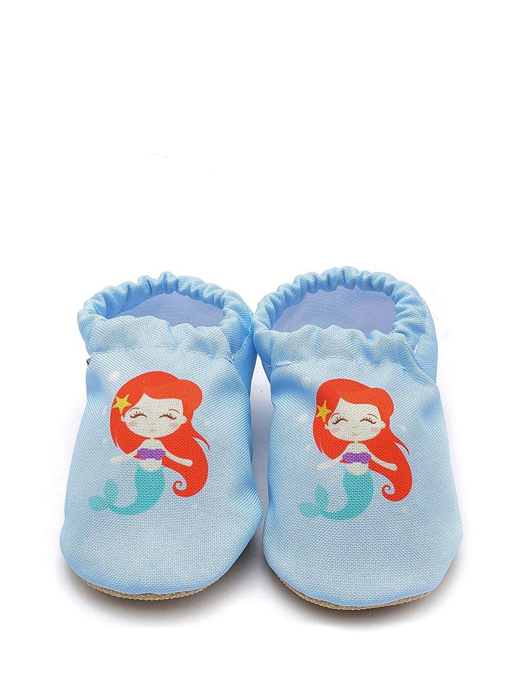 First Step Mavi Mermaid Kaydırmaz Taban Bebek Yazlık Patik Mavi Ev Kreş Ayakkabısı F-824