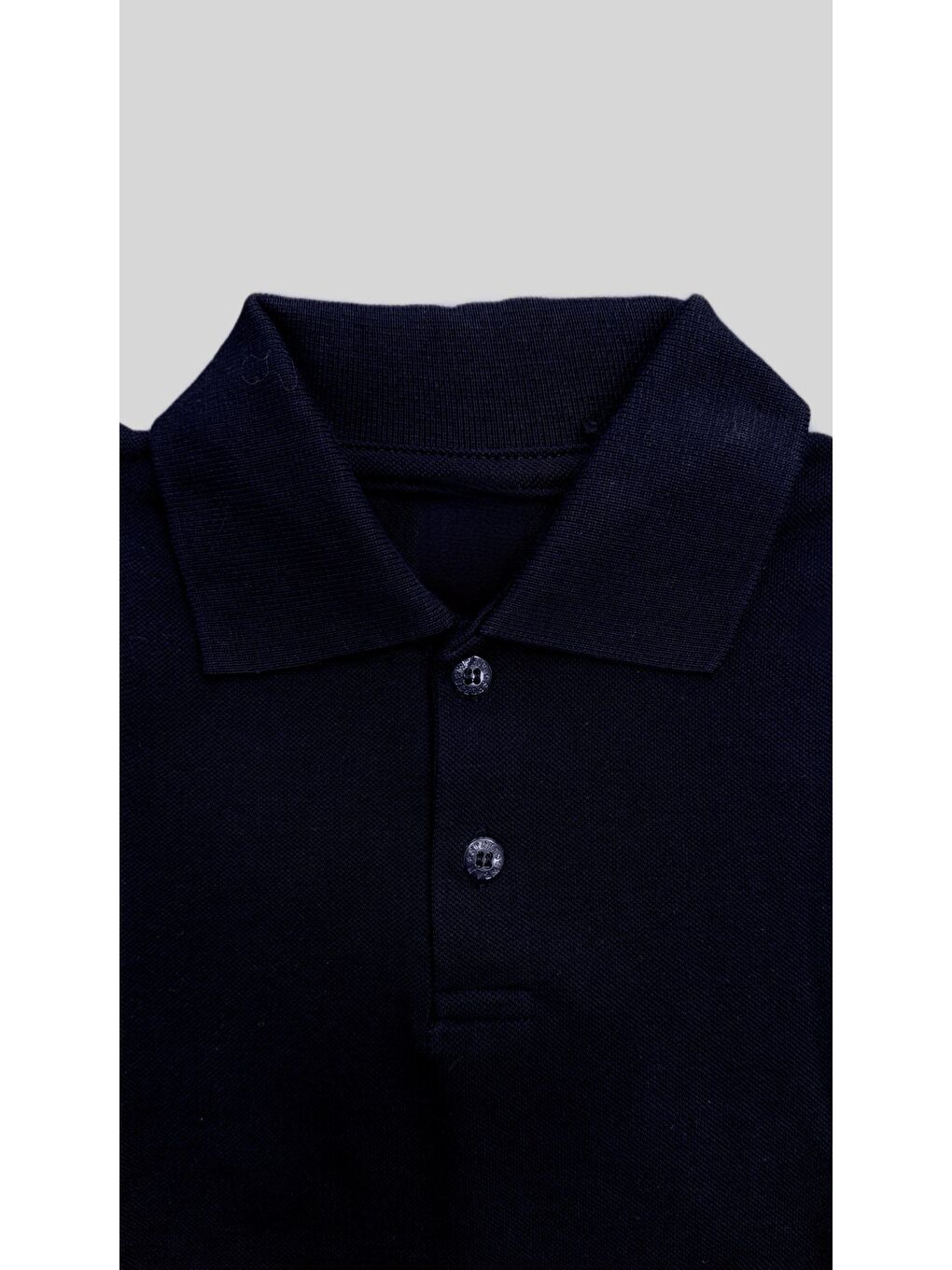 Lacivert Kids Polo Yaka Basic Kısa Kollu Erkek Çocuk Tişört-1