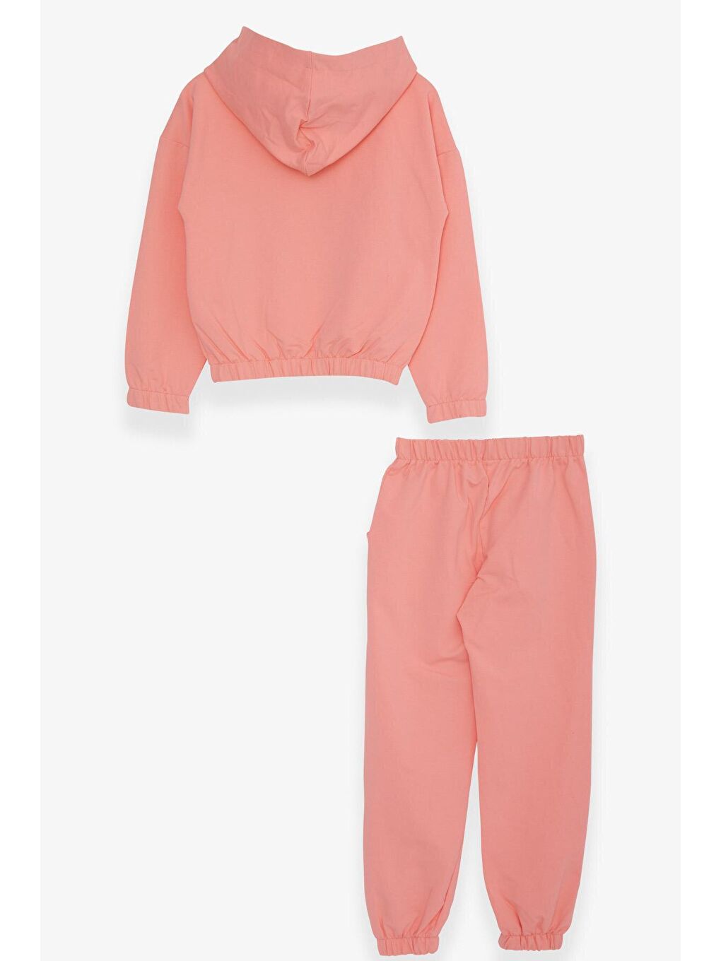 Pembe Kız Çocuk Eşofman Takımı Sevimli Ayıcık Baskılı Somon (5-10 Yaş)-1