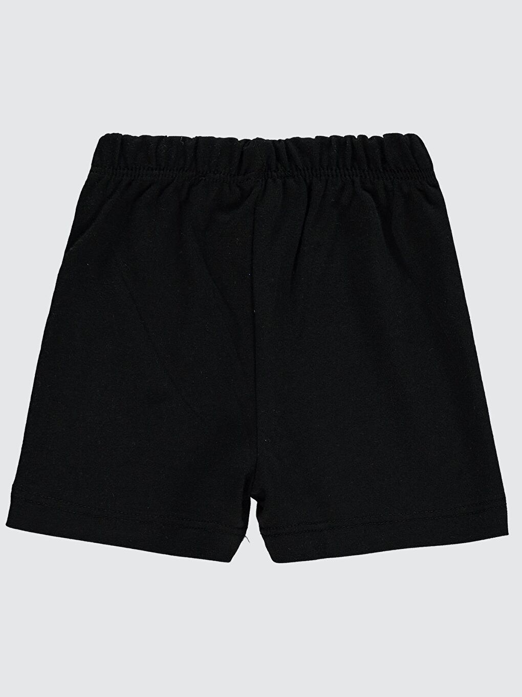 Baby Yandan Dikişli 6-18 Ay Unisex Şort - Siyah 18-24 Ay-1