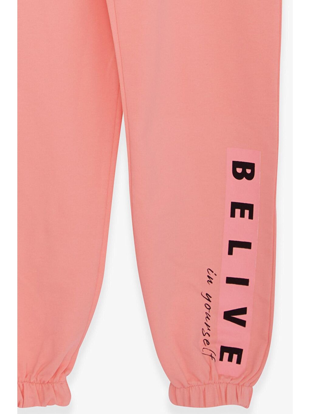 Pembe Kız Çocuk Eşofman Takımı Sevimli Ayıcık Baskılı Somon (5-10 Yaş)-4