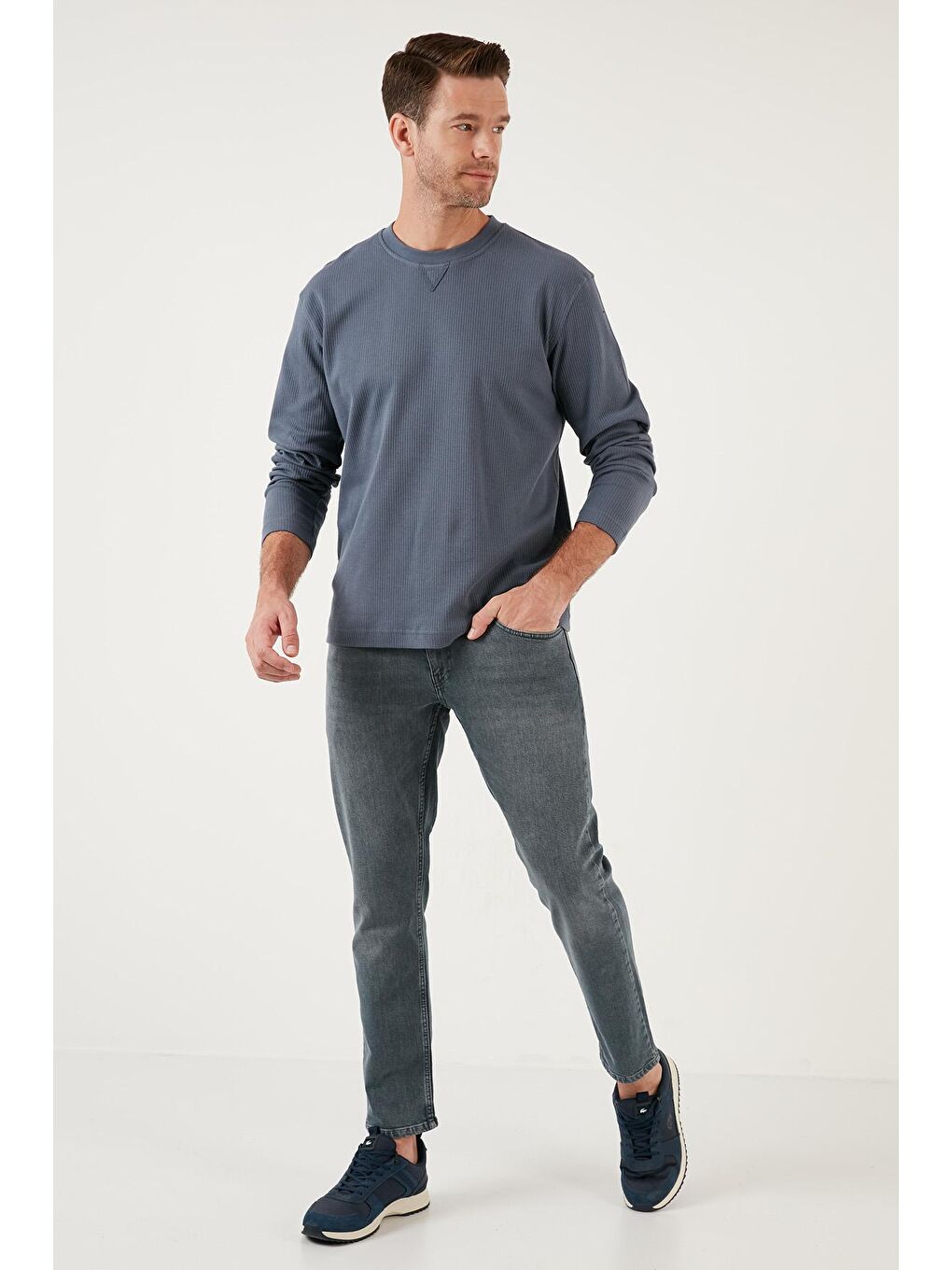 Buratti Mavi Pamuklu Normal Bel Regular Fit Boru Paça Jeans 2202J12PARMA - 1