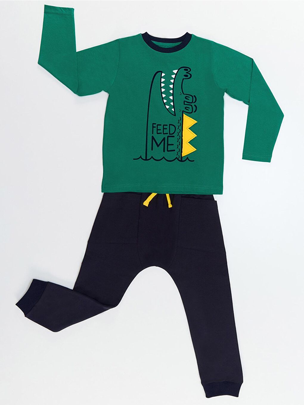 Denokids Karışık Feed Me Erkek Çocuk T-shirt Pantolon Takım - 2