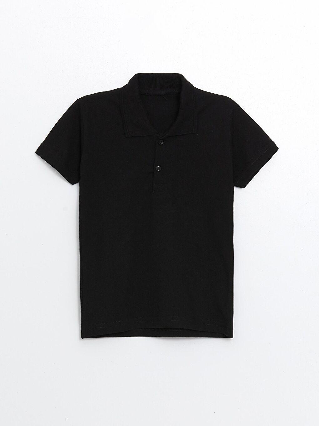 Siyah Kids Polo Yaka Basic Kısa Kollu Erkek Çocuk Tişört