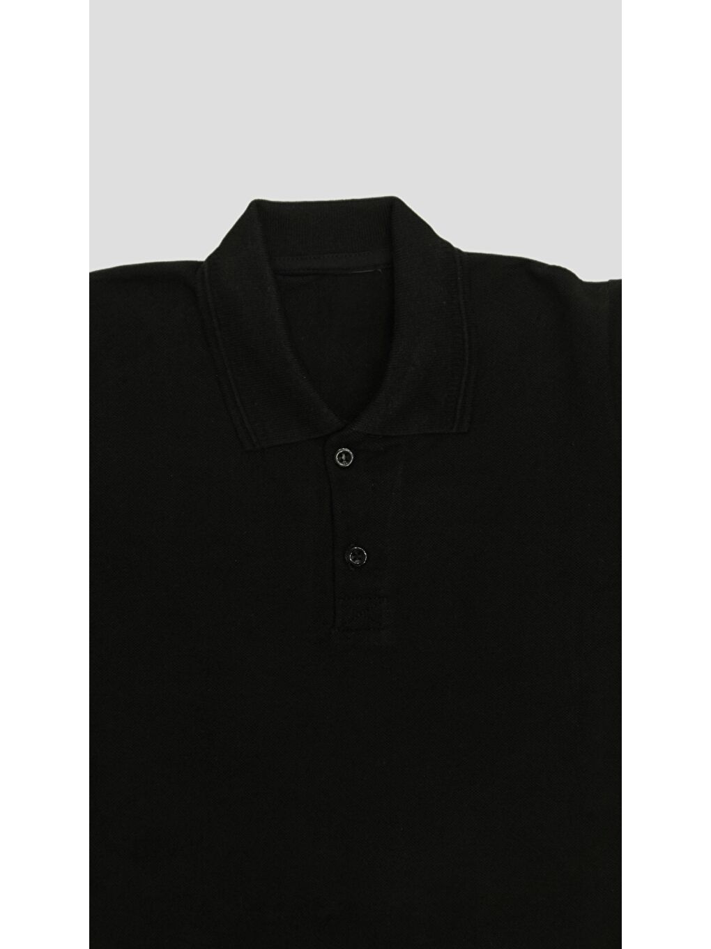 Siyah Kids Polo Yaka Basic Kısa Kollu Erkek Çocuk Tişört-1