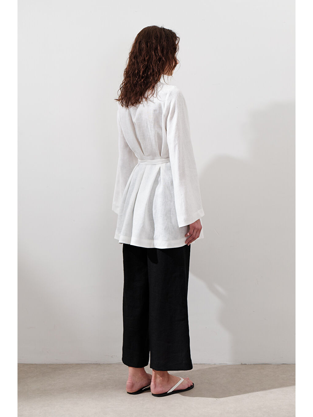 Keten Pensli Tunik Ekru-5