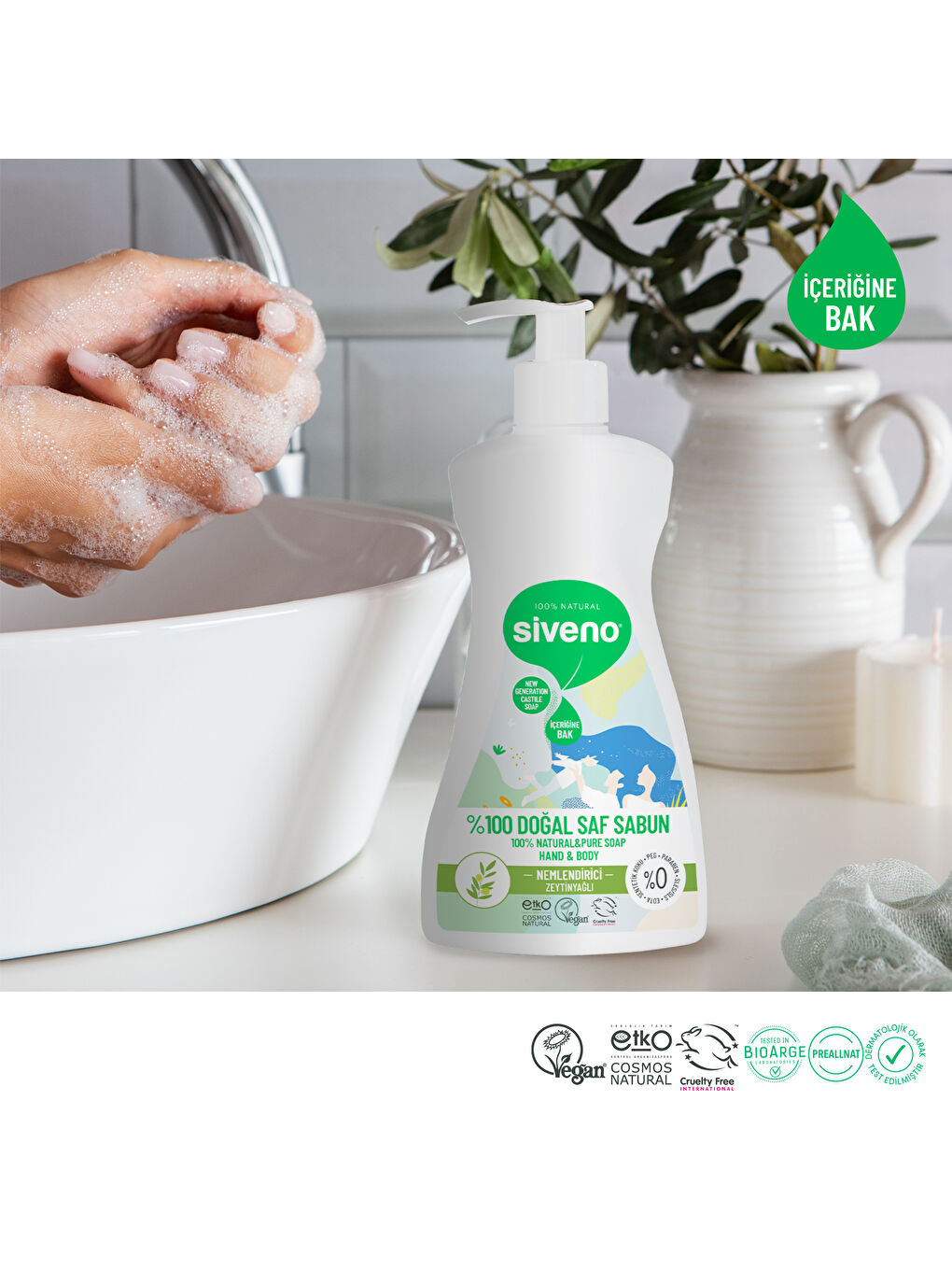 %100 Doğal Sıvı Kastil Sabun Zeytinyağlı Yoğun Nemlendirici Arındırıcı Bitkisel Vegan 300 ml-1