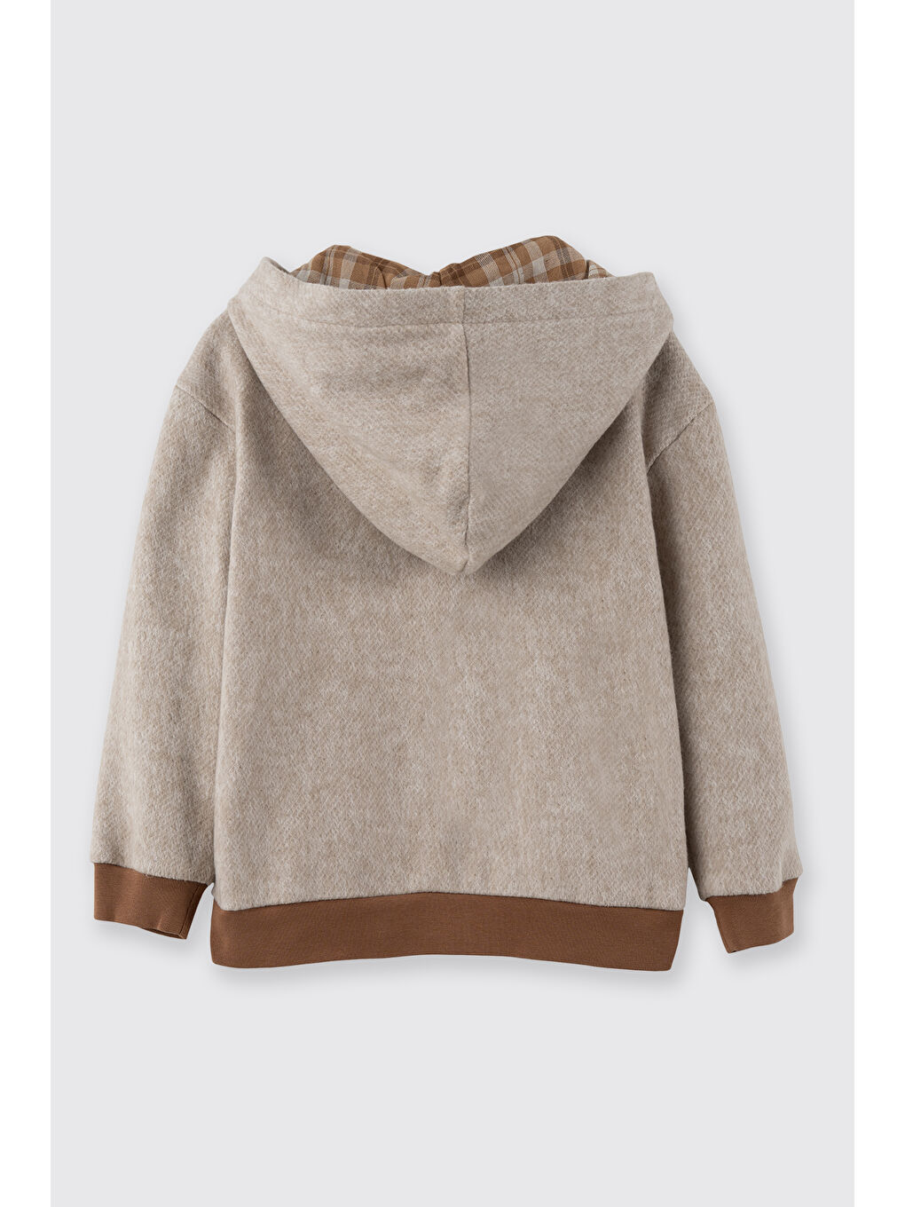 Erkek Çocuk Fermuarlı Bej-Melanj Sweatshirt-3