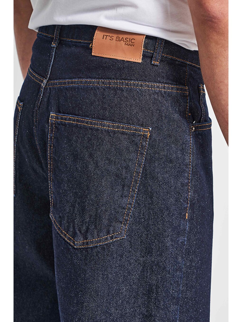 Erkek İndigo Renk 7w5-50 TT25 Relaxed Baggy Fit İç Boy 80cm %100 Pamuk Denim Jean-3