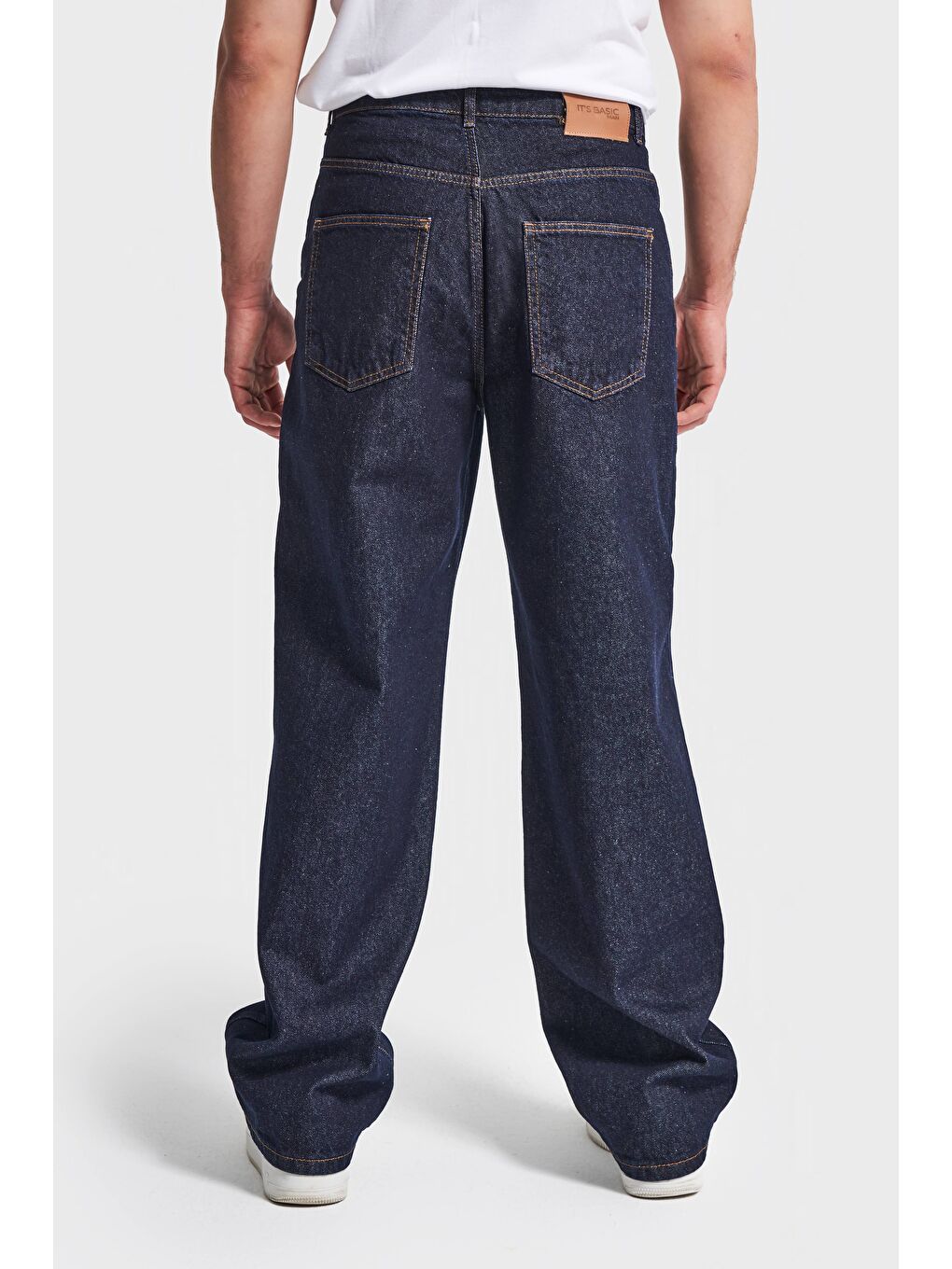 Erkek İndigo Renk 7w5-50 TT25 Relaxed Baggy Fit İç Boy 80cm %100 Pamuk Denim Jean-4