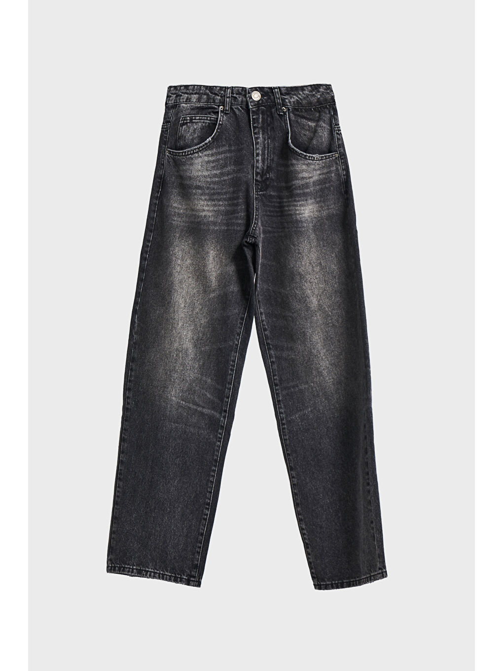 Gri Erkek Koyu Füme Renk 4w5-14 TT25 Relaxed Baggy Fit İç Boy 80cm Rahat Kesim %100 Pamuk Denim Jean-2