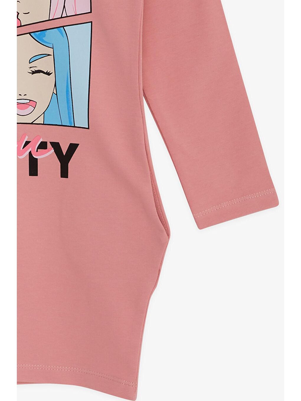 Pembe Kız Çocuk Tunik Havalı Kız Baskılı Pudra (8-11 Yaş)-3