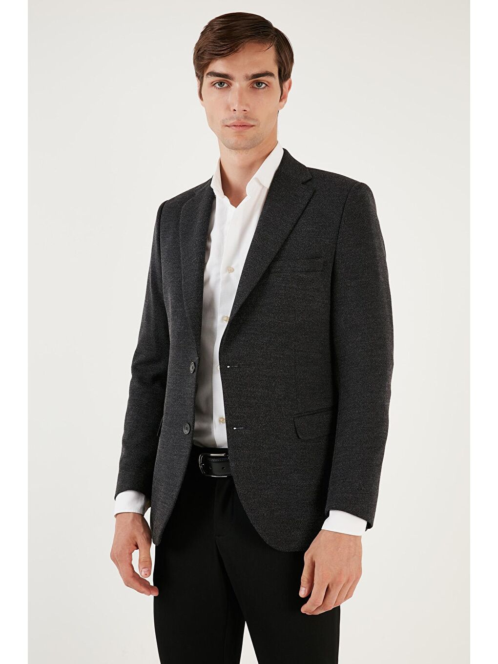 Buratti Siyah 6 Drop Çift Yırtmaçlı Kırçıllı Slim Fit Blazer Ceket 6601040 - 1