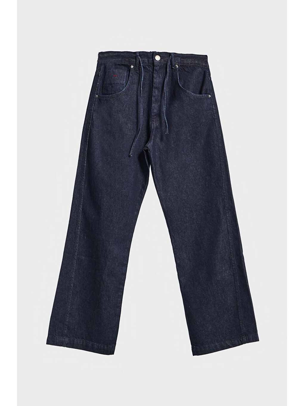 Erkek İndigo Renk NC17 7w5-50 Relaxed Baggy Fit Kemeri Bağcıklı İç Boy 79cm %100 Pamuk Denim Jean-2