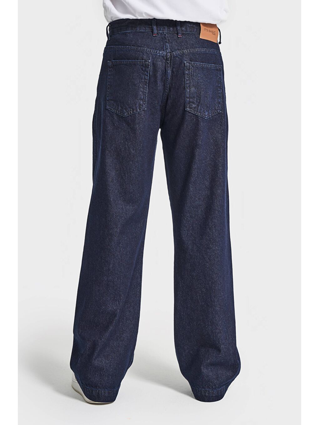 Erkek İndigo Renk NC17 7w5-50 Relaxed Baggy Fit Kemeri Bağcıklı İç Boy 79cm %100 Pamuk Denim Jean-3