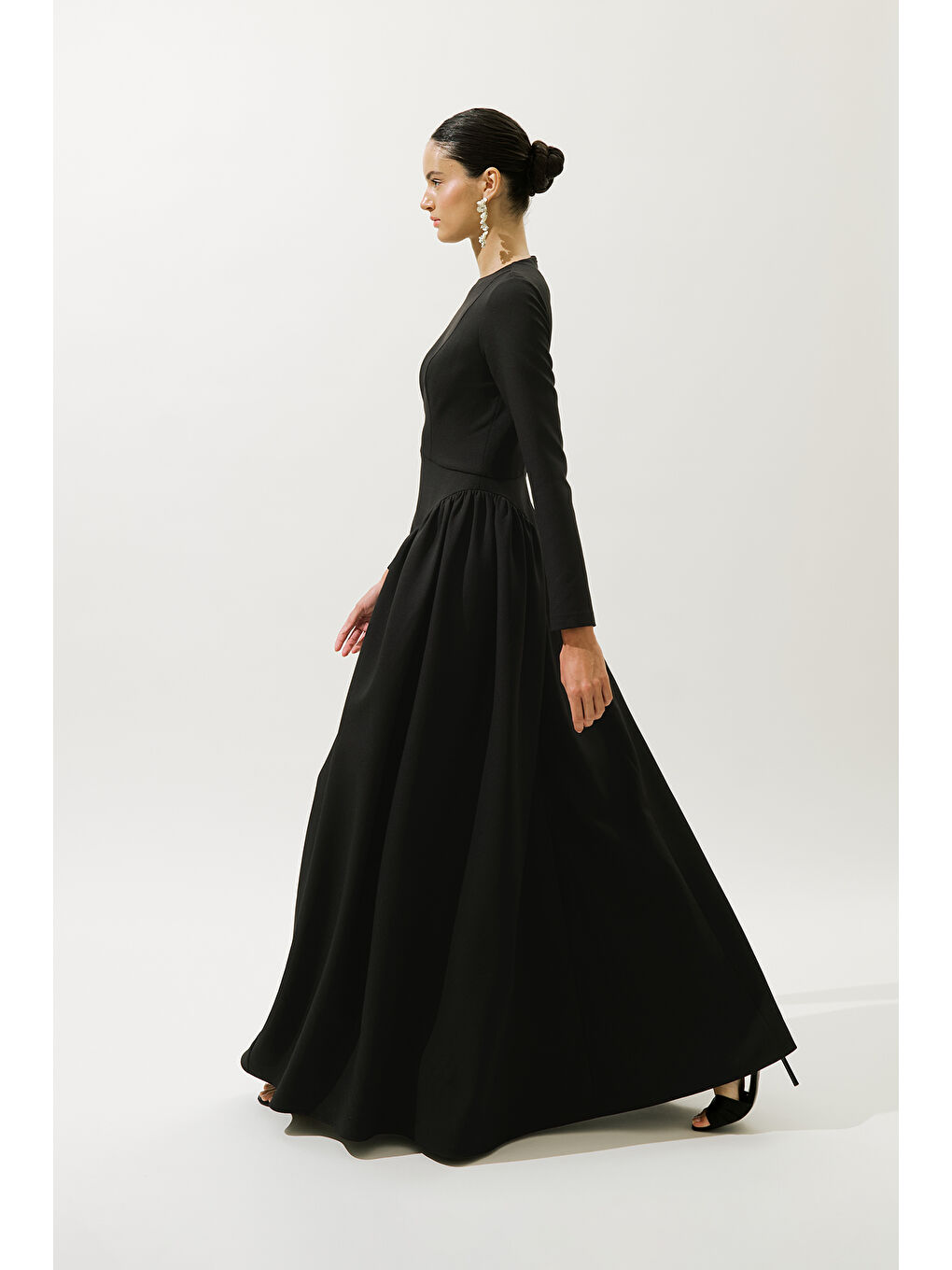 Lora Abiye Elbise Siyah-3