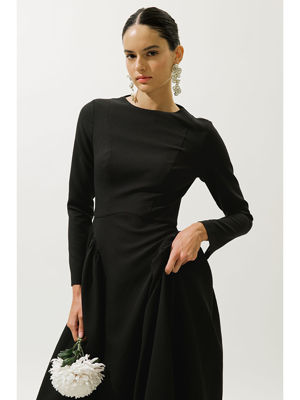 Lora Abiye Elbise Siyah-4