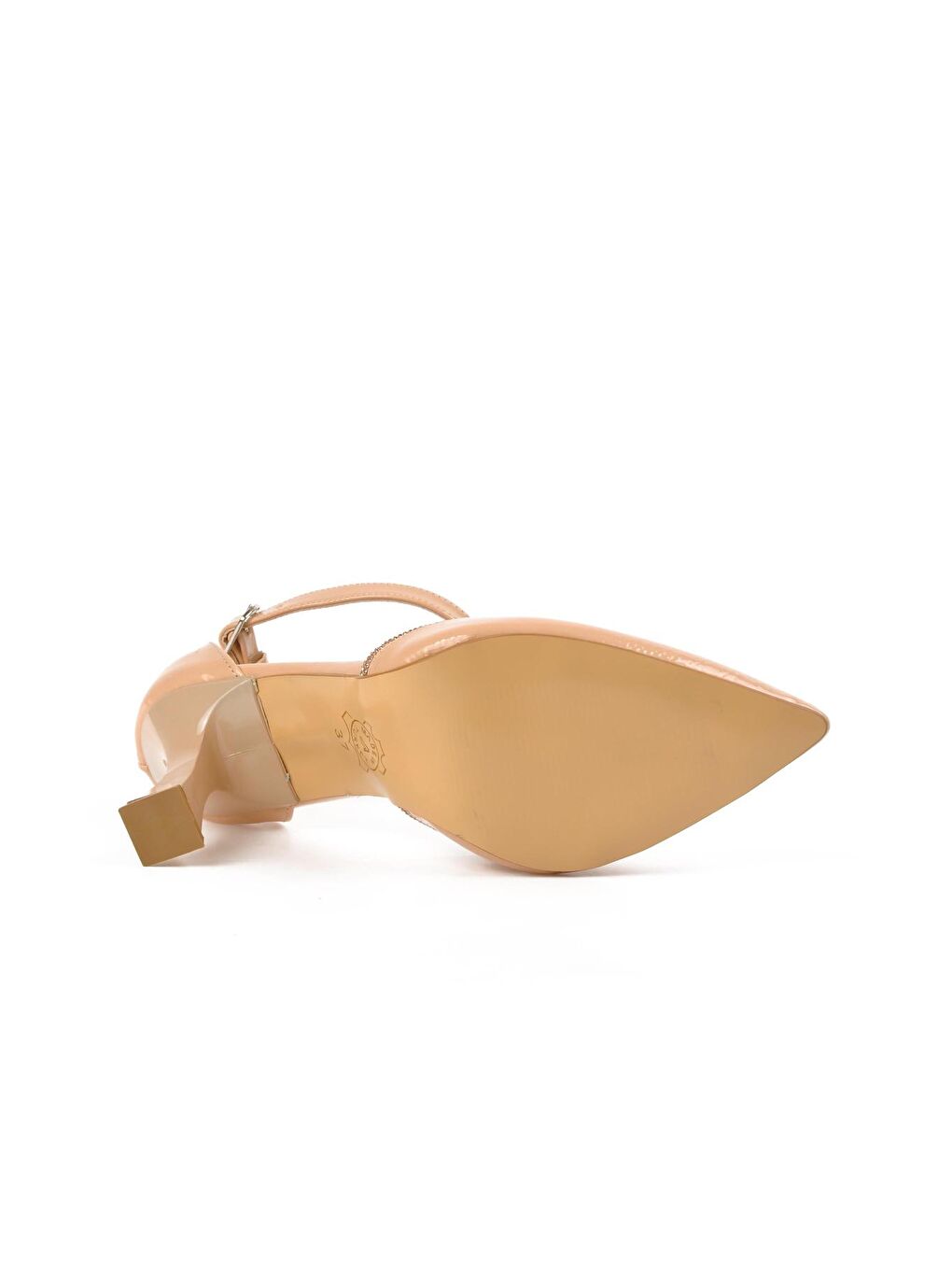 Bej 250 Ten Kırışık Rugan Kadın Abiye Ayakkabı-4