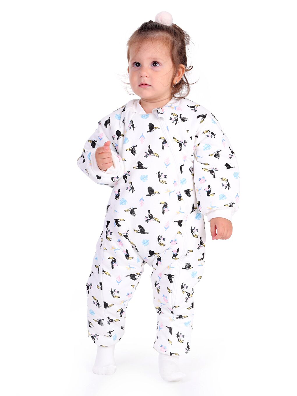 Ekru 2.5 Tog Elyaflı Kız Bebek Uyku Tulumu