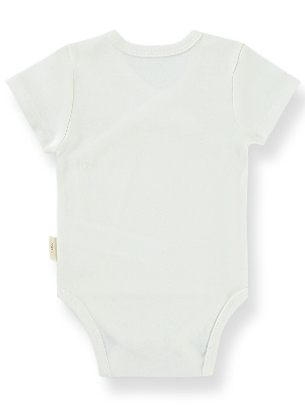 Baby Organik Pamuklu Kruvaze 0-3 Ay Çıtçıtlı Badi - Ekru 1-3 Ay-1