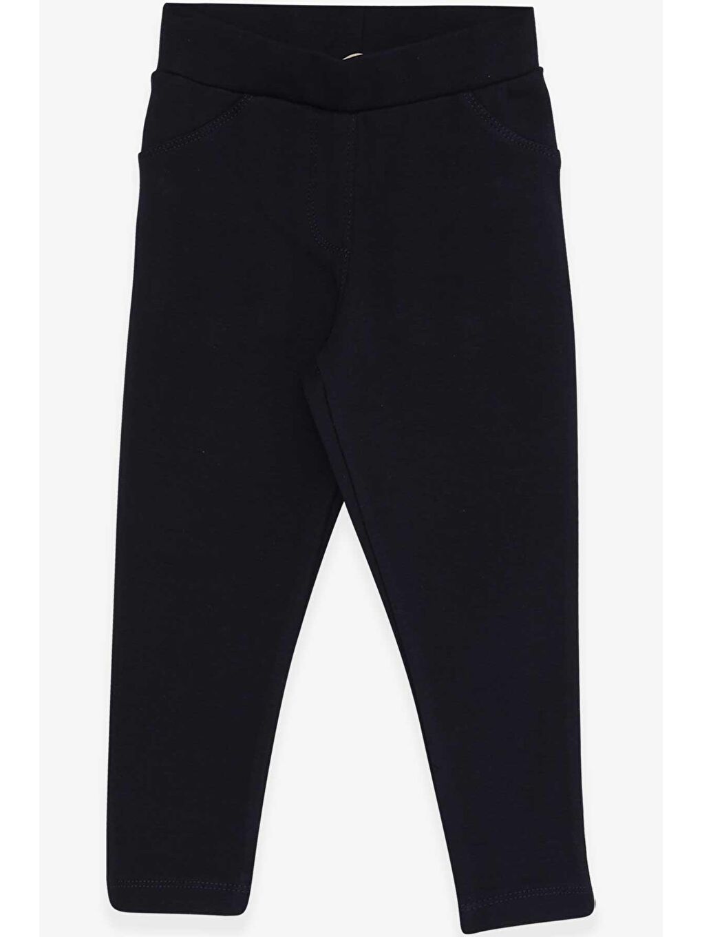 Kız Çocuk Tayt Pantolon Arkası Cepli Lacivert (2-5 Yaş)