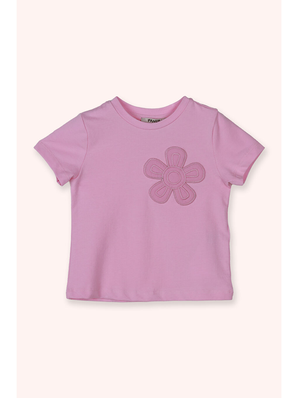 Kız Çocuk Çiçek Motifli T-Shirt Pembe