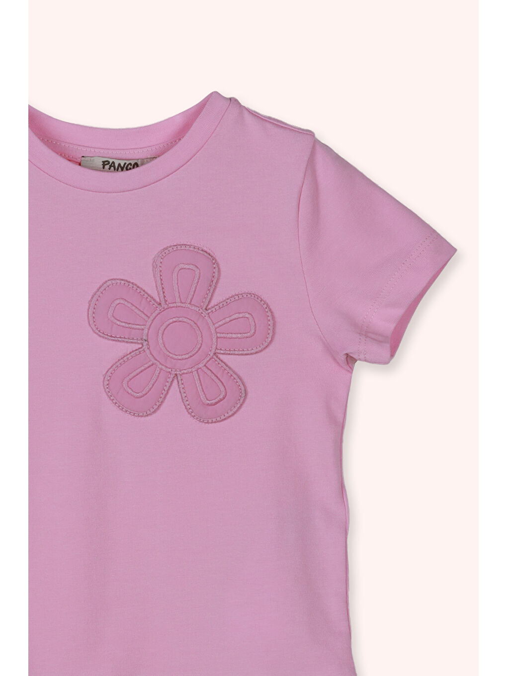 Kız Çocuk Çiçek Motifli T-Shirt Pembe-1
