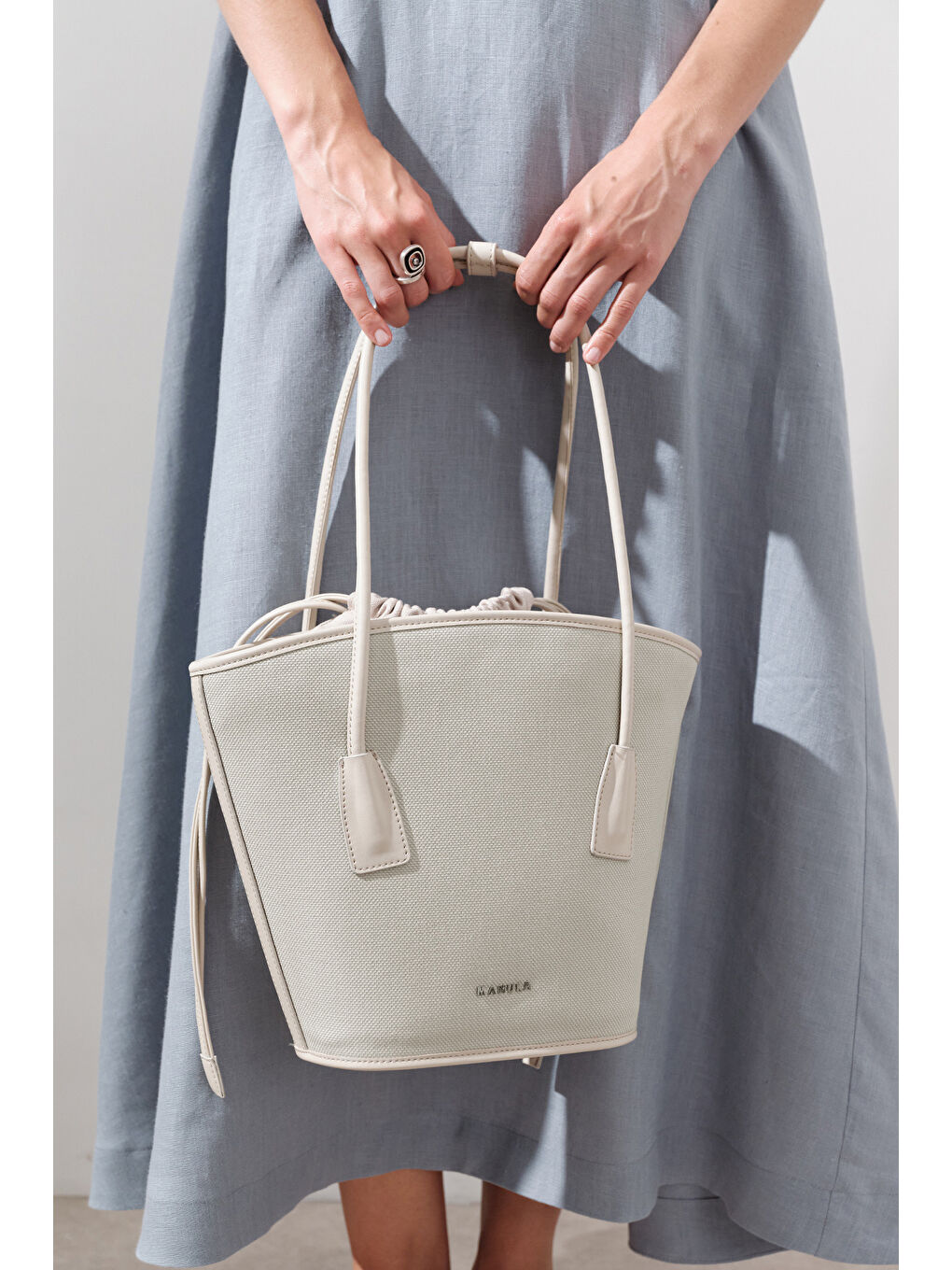 Yeşil Kanvas Kova Çanta Çağla-2