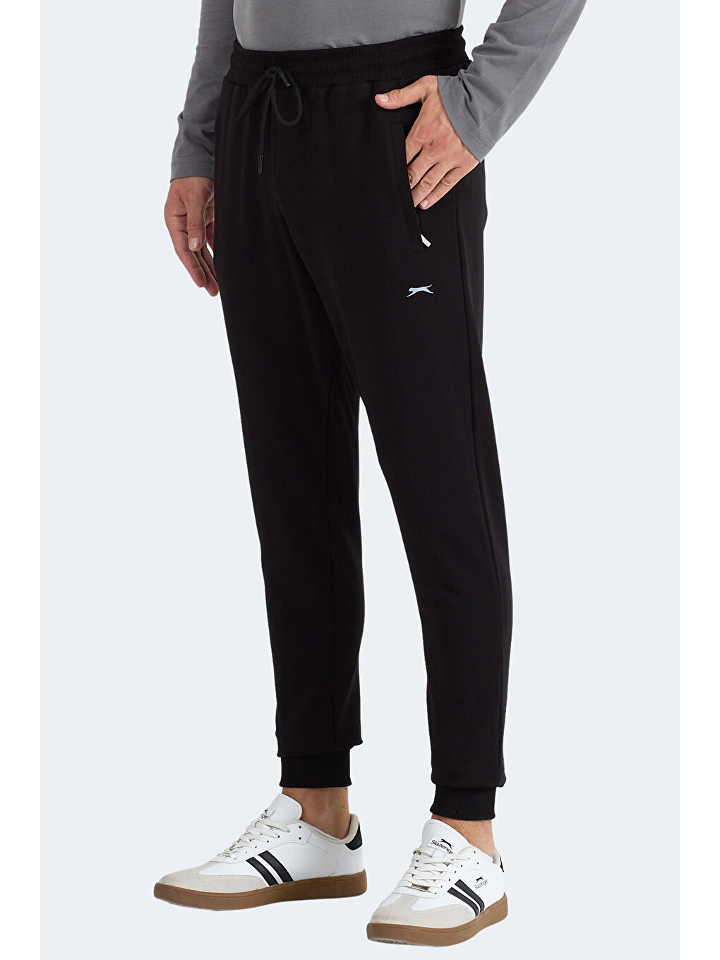 FRENZY Erkek Fermuar Cepli Siyah Jogger Eşofman Altı