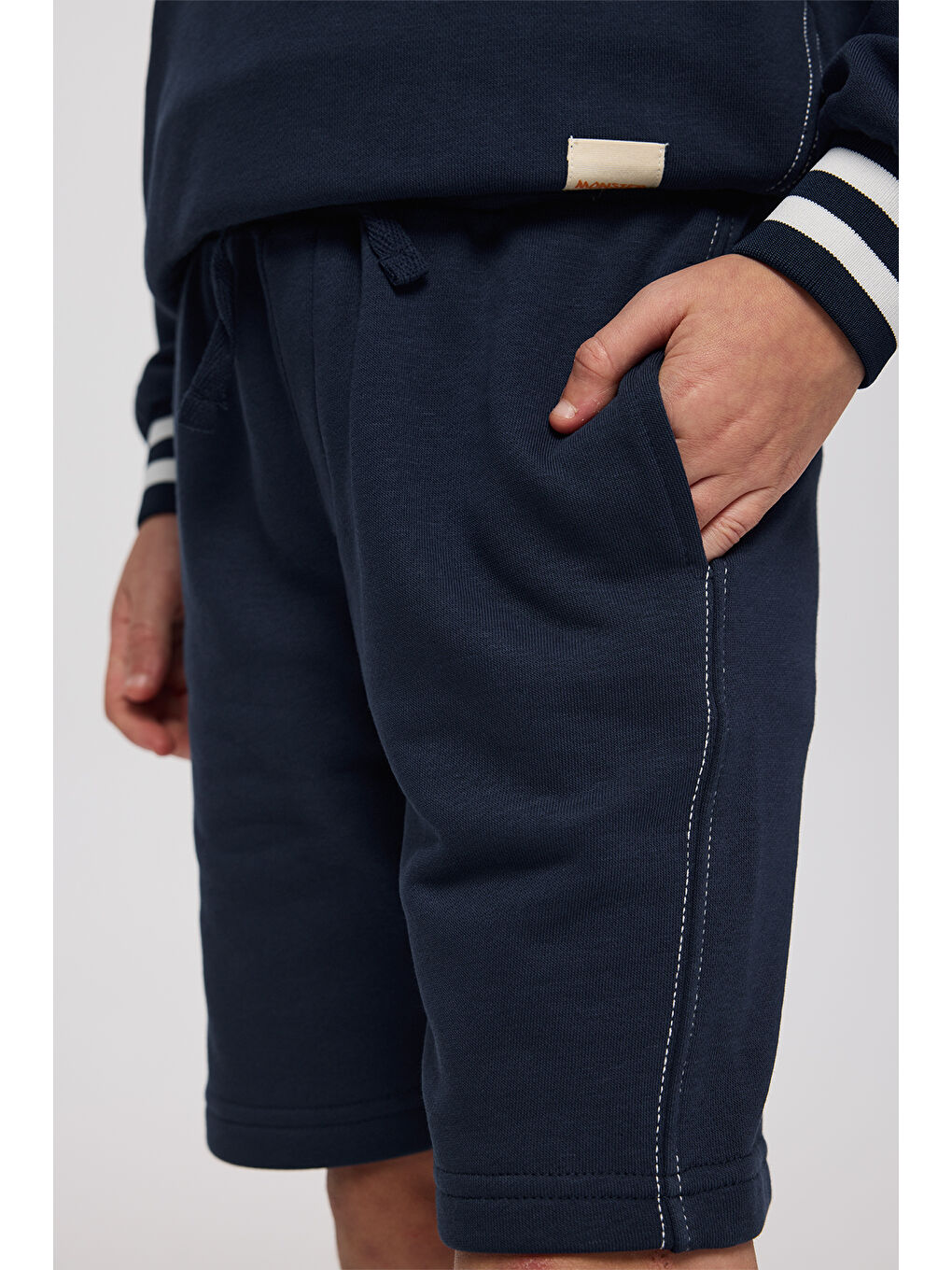 Erkek Çocuk Beli Lastikli Yumuşak Dokulu Lacivert Şort-3