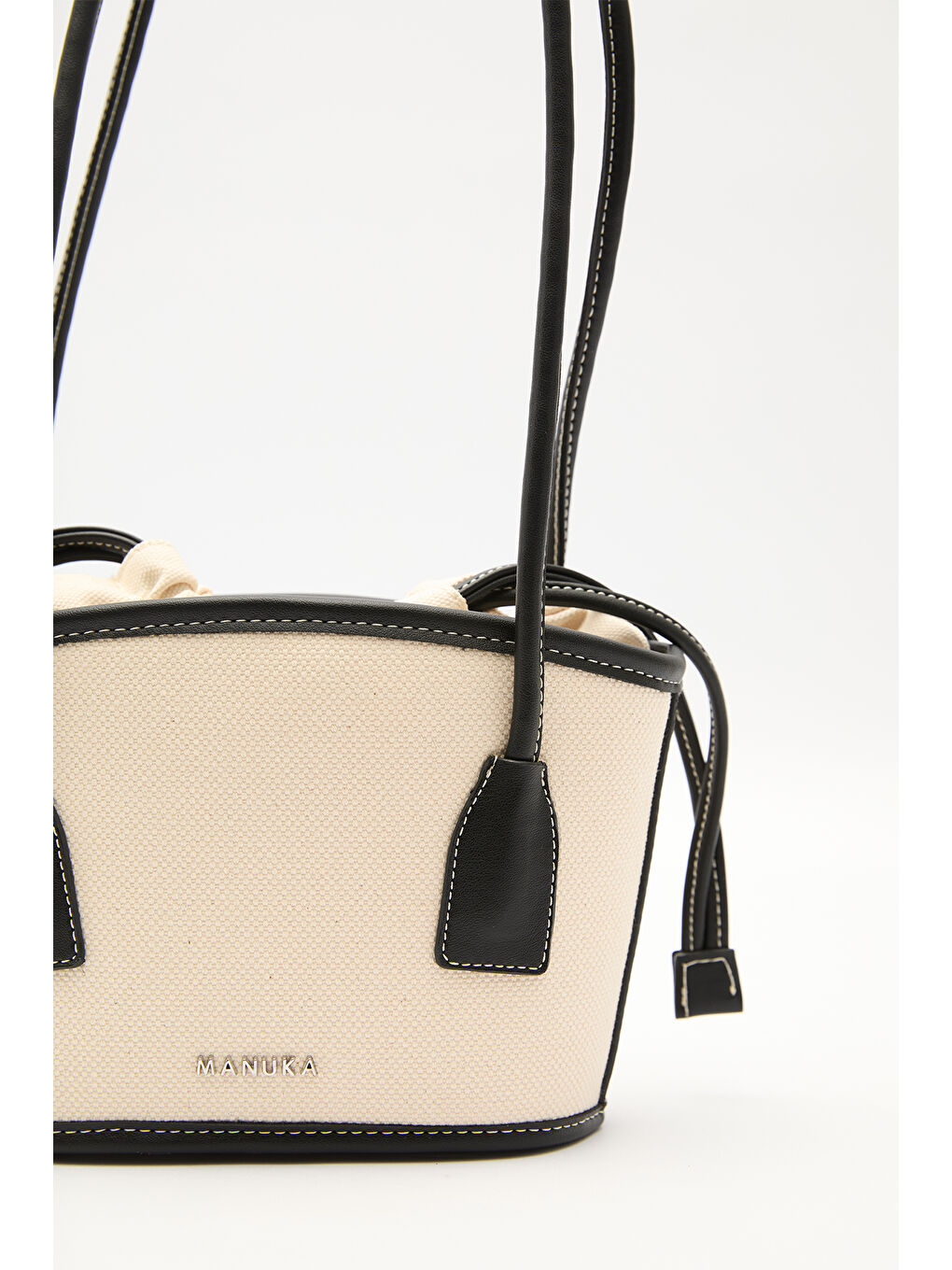 Kanvas Mini Kova Çanta Bej-4