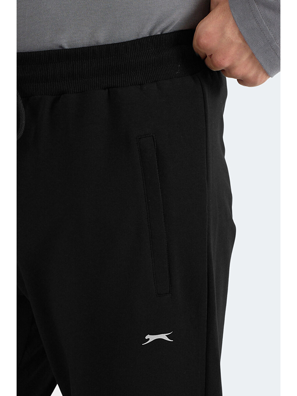 FRENZY Erkek Fermuar Cepli Siyah Jogger Eşofman Altı-4