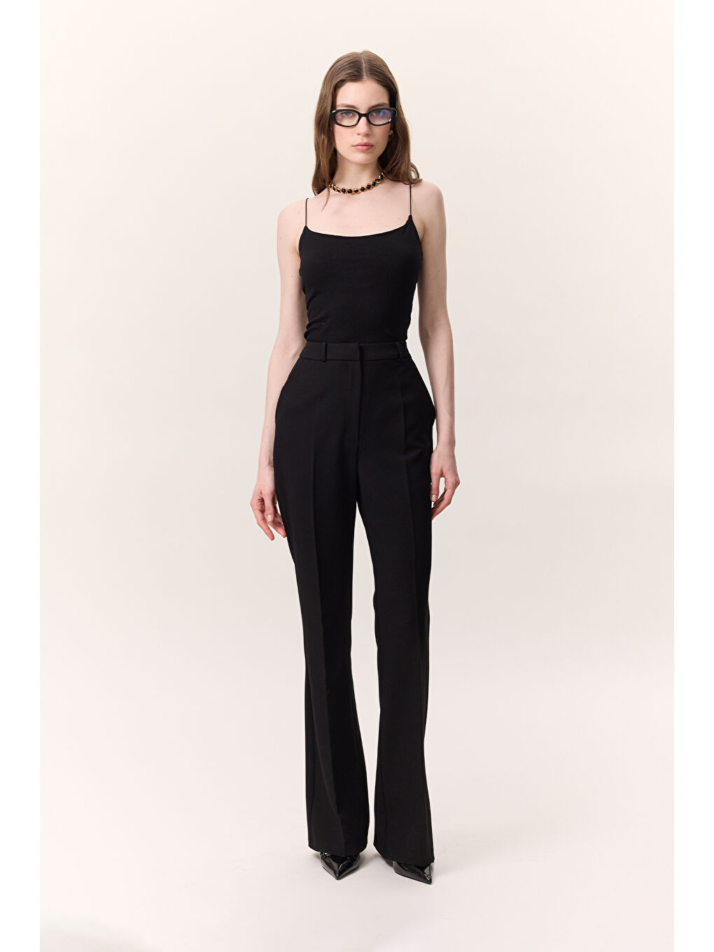 Premıum Flare Paça Fıt Pantolon Siyah-1