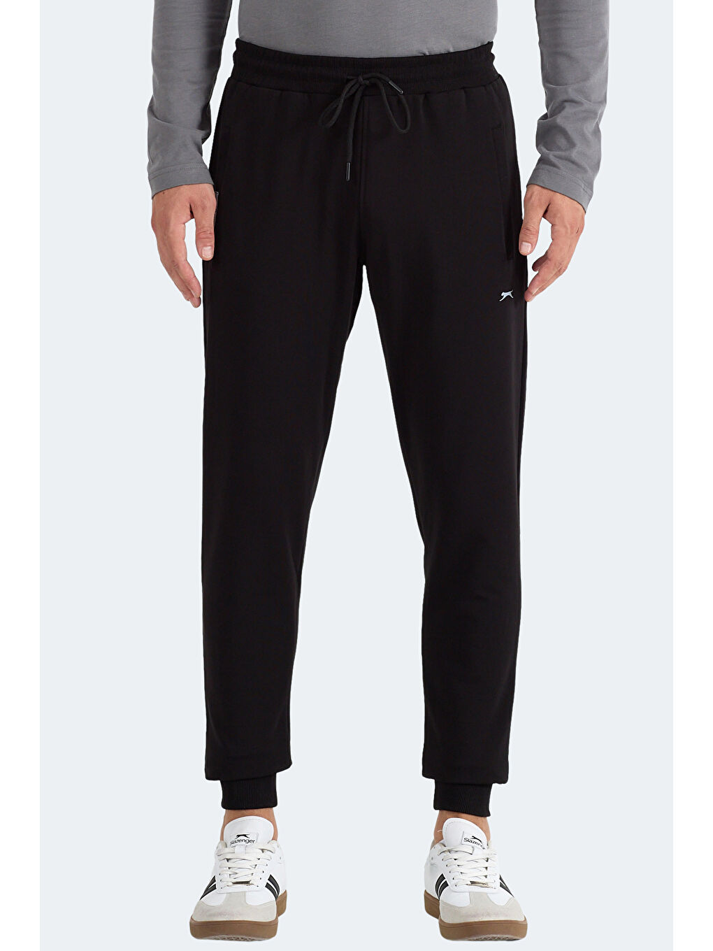 FRENZY Erkek Fermuar Cepli Siyah Jogger Eşofman Altı-6