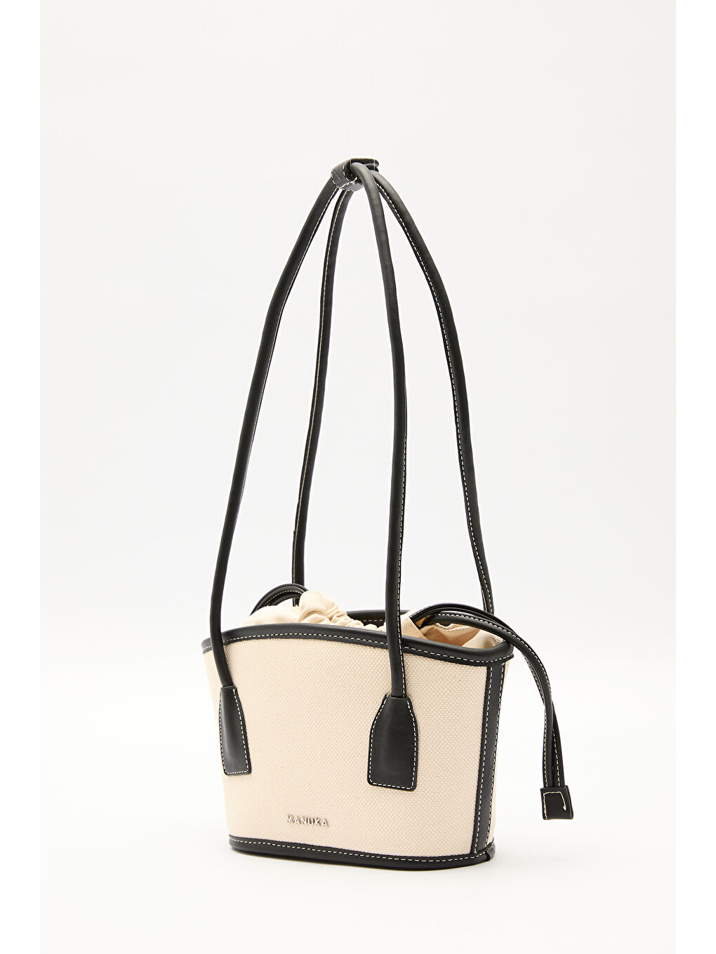 Kanvas Mini Kova Çanta Bej-5