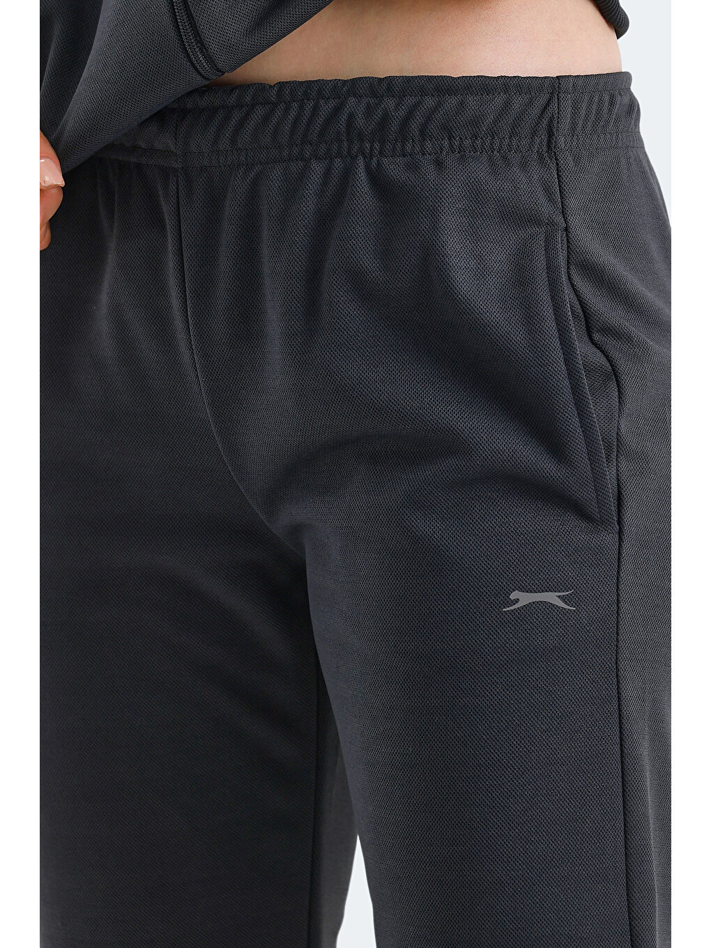 RID IN Kadın Fermuarlı Kapüşonlu Cepli Koyu Gri Eşofman Takımı-4