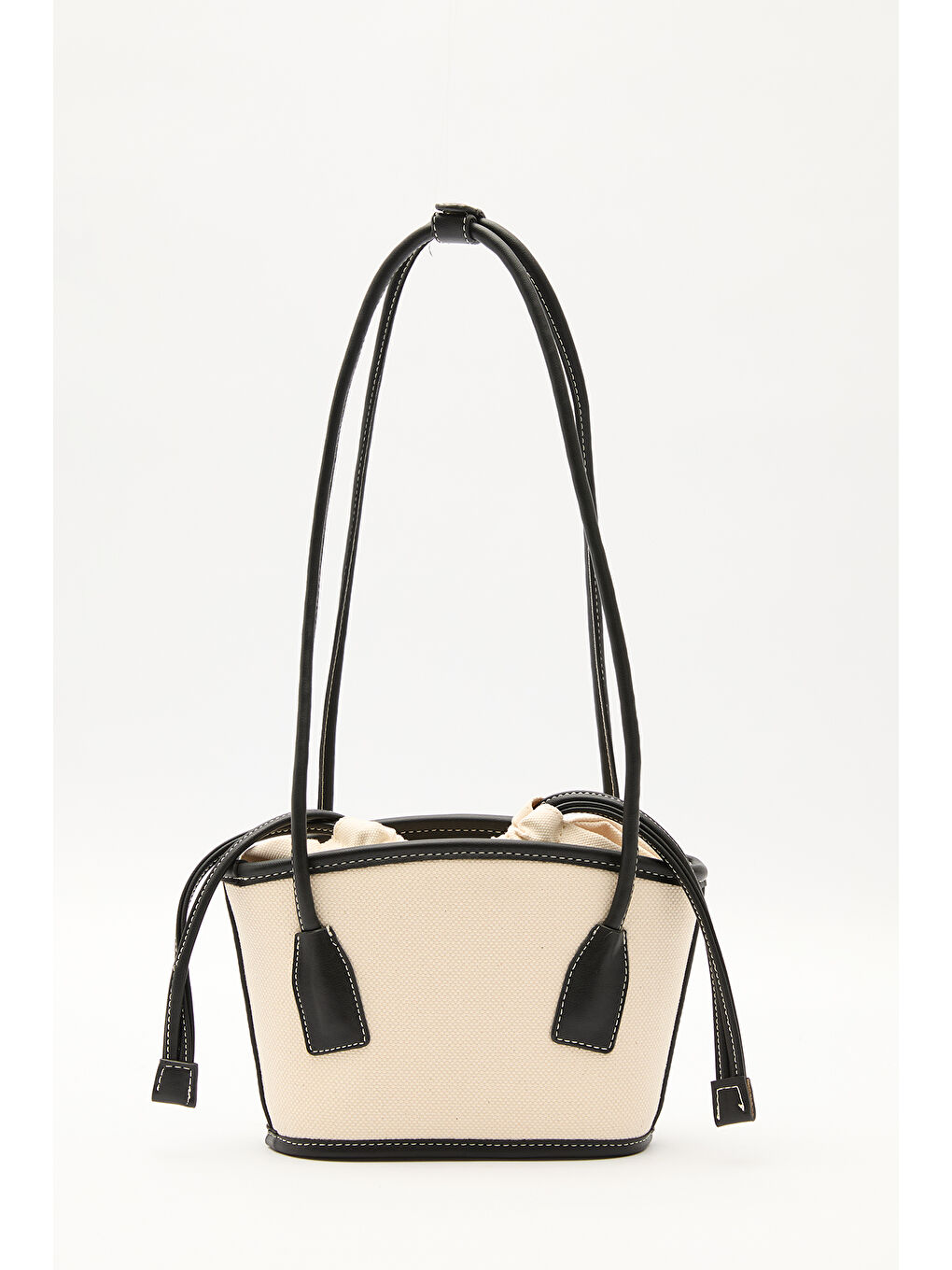 Kanvas Mini Kova Çanta Bej-7