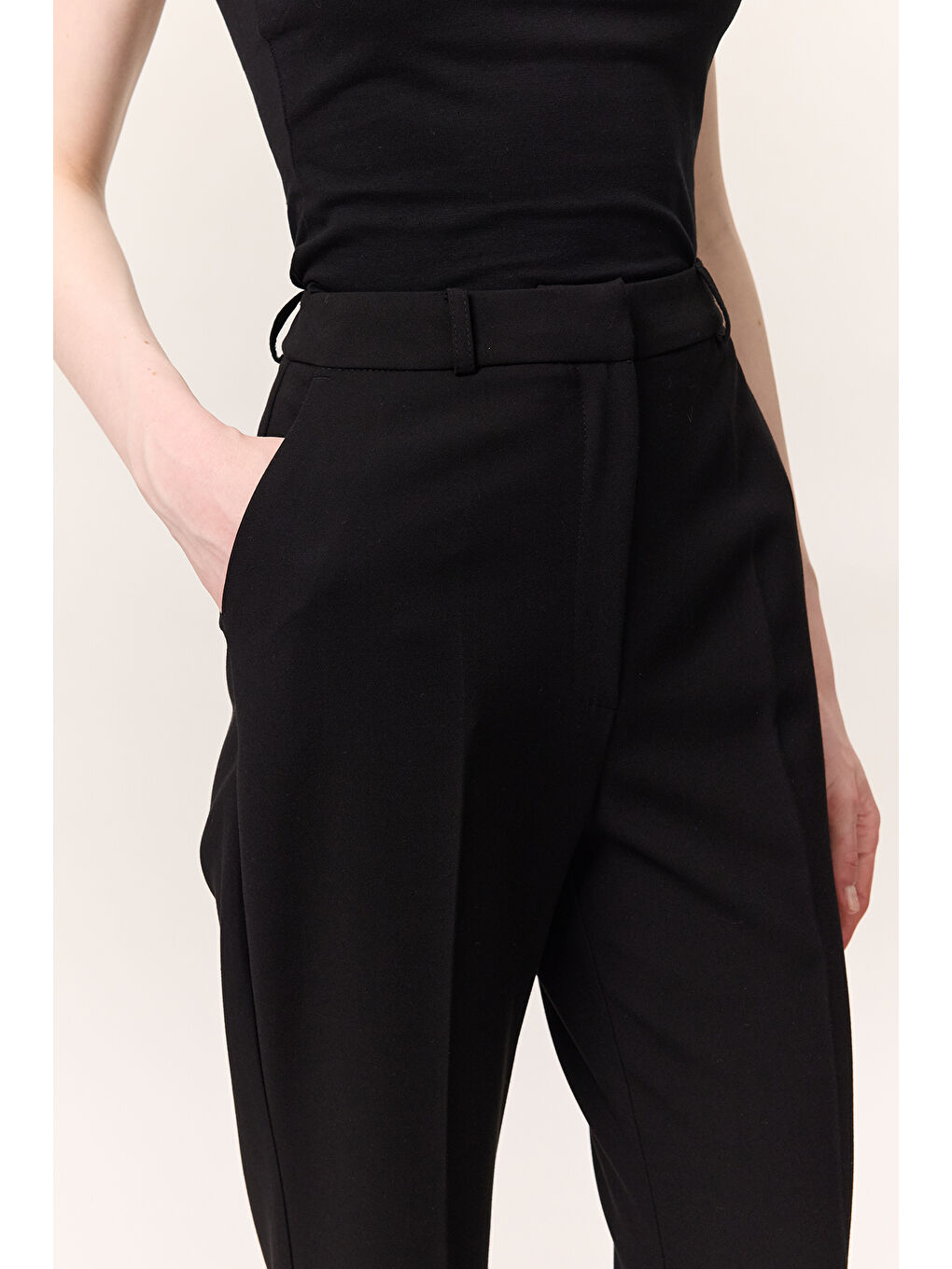 Premıum Flare Paça Fıt Pantolon Siyah-4