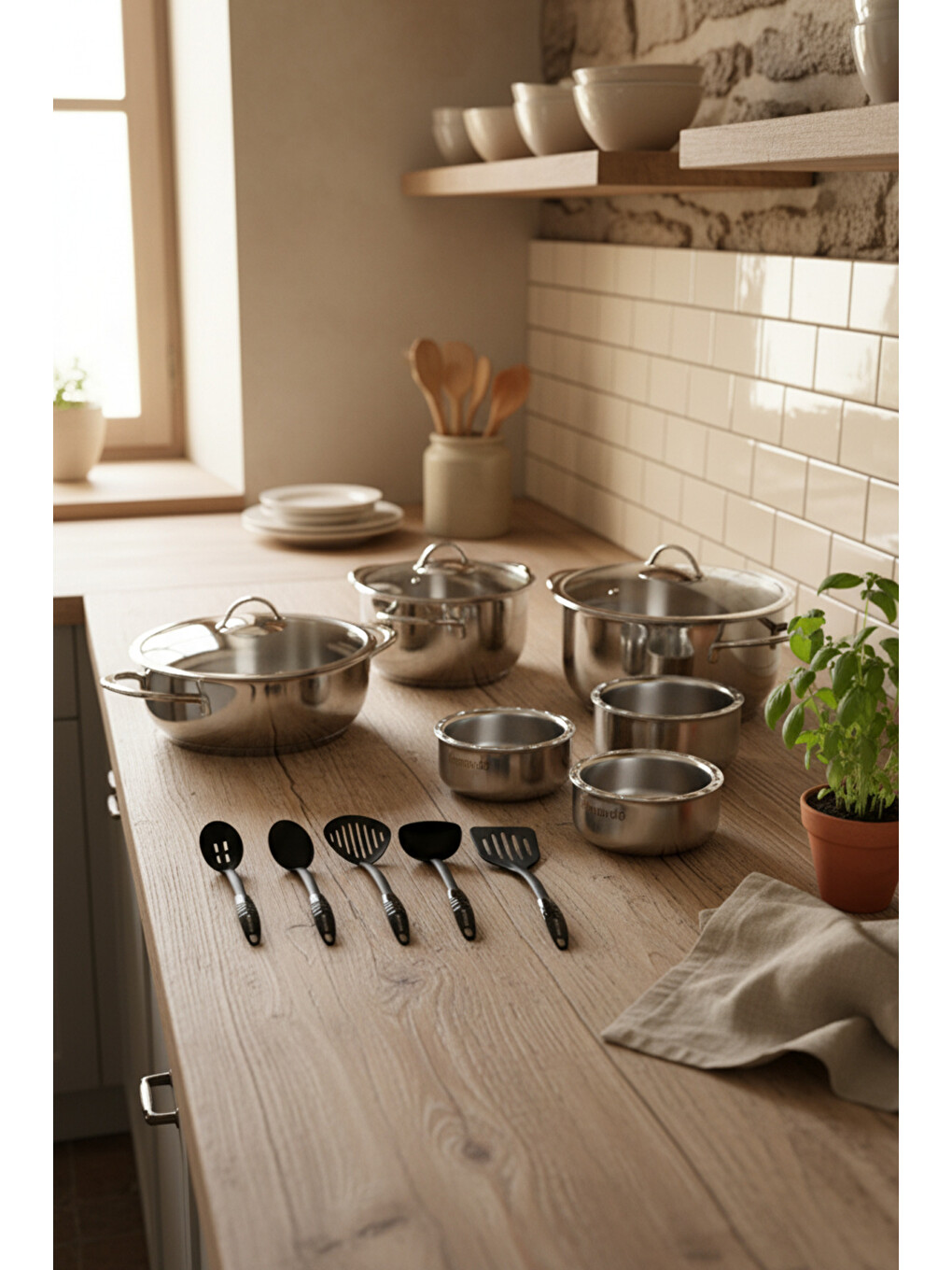 Gri Kayra 17 Parça Çelik Set