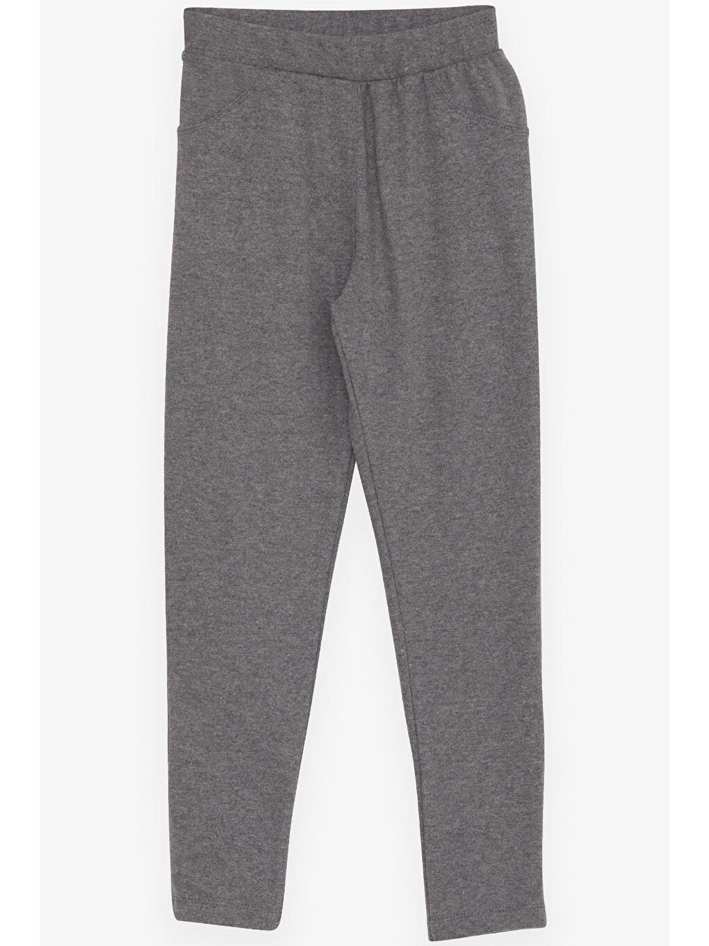 Kız Çocuk Tayt Arkası Cepli Koyu Gri Melanj (14 Yaş)