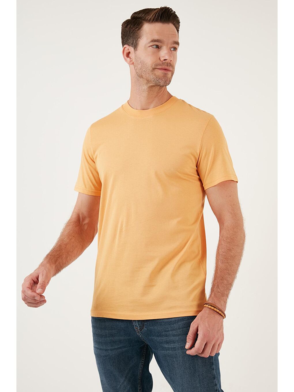 Buratti Hardal Sarı Pamuklu Regular Fit Bisiklet Yaka Basic T Shirt 59020201 - 1